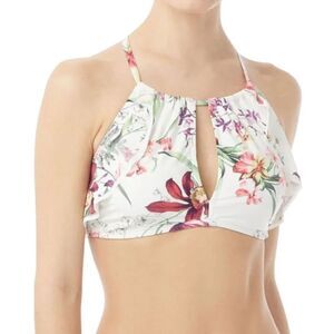 Carmen Mark Valvo High Neck Floral Bikini Top